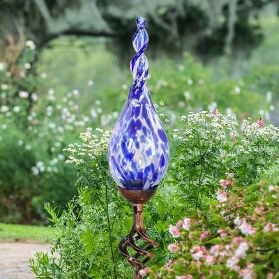 Outlet π 36" Pearlized Glass Solar Flame Stake Blue - Exhart β¨ 4 Outlet π 36" Pearlized Glass Solar Flame Stake Blue - Exhart β¨ - Image 2