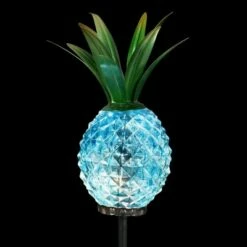 Buy 💯 29" Metal and Glass Solar Pineapple Garden Stake Blue - Exhart 😉 -Garden Decor Shop unnamed file 3293