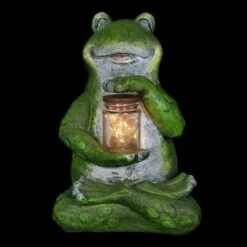 Coupon 🌟 Resin and Glass Solar Garden Frog with LED Firefly Jar Statue - Exhart ✨ -Garden Decor Shop unnamed file 3312