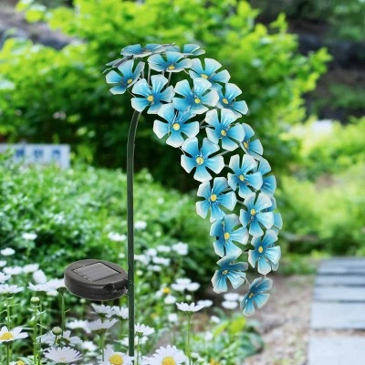 Deals π 28" Solar Metal Hanging Flower Garden Stake Turquoise - Exhart π 4 Deals π 28" Solar Metal Hanging Flower Garden Stake Turquoise - Exhart π - Image 2