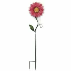 Promo π Direct International Home & Garden 36.0" Pink Shiny Flower Stake Yard Decor Floral Poke Direct Designs International - Decorative Garden Stakes π