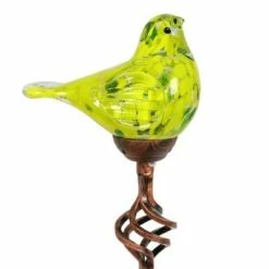 Promo ⌛ 31" Solar Resin/Glass Bird Finial Garden Stake Yellow - Exhart ⭐ -Garden Decor Shop unnamed file 3398