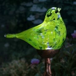 Promo ⌛ 31" Solar Resin/Glass Bird Finial Garden Stake Yellow - Exhart ⭐ -Garden Decor Shop unnamed file 3400