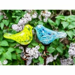 Promo ⌛ 31" Solar Resin/Glass Bird Finial Garden Stake Yellow - Exhart ⭐ -Garden Decor Shop unnamed file 3401
