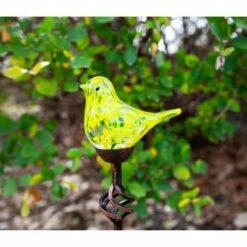 Promo ⌛ 31" Solar Resin/Glass Bird Finial Garden Stake Yellow - Exhart ⭐ -Garden Decor Shop unnamed file 3402