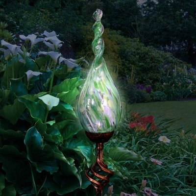 Hot Sale β 36" Pearlized Glass Solar Flame Stake Green - Exhart π 3 Hot Sale β 36" Pearlized Glass Solar Flame Stake Green - Exhart π