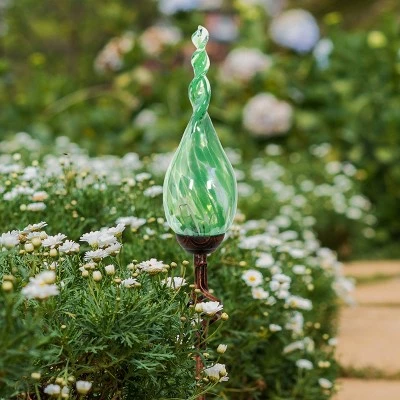 Hot Sale β 36" Pearlized Glass Solar Flame Stake Green - Exhart π 4 Hot Sale β 36" Pearlized Glass Solar Flame Stake Green - Exhart π - Image 2