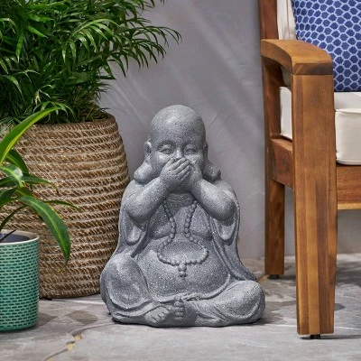 Best Sale π Harrod Outdoor Speak No Evil Monk Garden Statue - Stone Gray - Christopher Knight Home π 3 Best Sale π Harrod Outdoor Speak No Evil Monk Garden Statue - Stone Gray - Christopher Knight Home π