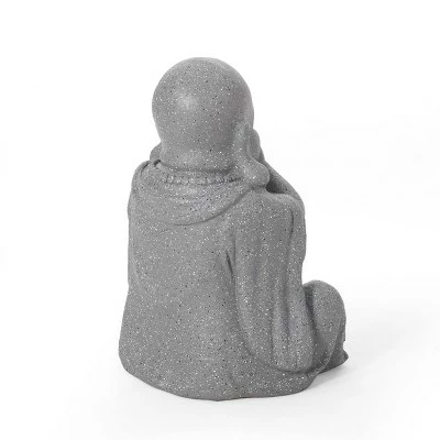 Best Sale π Harrod Outdoor Speak No Evil Monk Garden Statue - Stone Gray - Christopher Knight Home π 4 Best Sale π Harrod Outdoor Speak No Evil Monk Garden Statue - Stone Gray - Christopher Knight Home π - Image 2