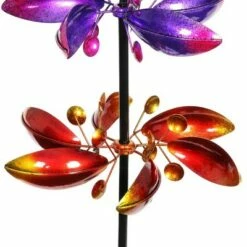 Budget 🤩 76" Kinetic Garden Stake With 4 Metal Floral Spinner - Exhart 🔥 -Garden Decor Shop unnamed file 3468