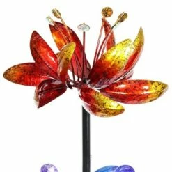 Budget 🤩 76" Kinetic Garden Stake With 4 Metal Floral Spinner - Exhart 🔥 -Garden Decor Shop unnamed file 3470