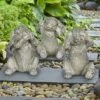 New 🥰 5.24" Resin No Evil Bunnies Statue Set Gray - Exhart 🧨 -Garden Decor Shop unnamed file 3476