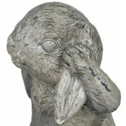New 🥰 5.24" Resin No Evil Bunnies Statue Set Gray - Exhart 🧨 -Garden Decor Shop unnamed file 3478