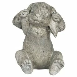 New 🥰 5.24" Resin No Evil Bunnies Statue Set Gray - Exhart 🧨 -Garden Decor Shop unnamed file 3484