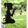 Budget 🎁 Wind & Weather Dandelion Girl Silhouette Metal Garden Stake 😍 -Garden Decor Shop unnamed file 3503