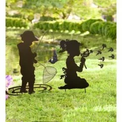 Budget 🎁 Wind & Weather Dandelion Girl Silhouette Metal Garden Stake 😍 -Garden Decor Shop unnamed file 3504