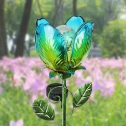 Deals 👏 71" Resin Solar Flower Garden Stake Blue - Exhart ✔️ -Garden Decor Shop unnamed file 3511
