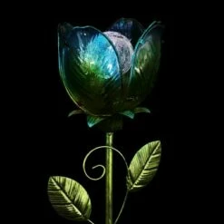 Deals 👏 71" Resin Solar Flower Garden Stake Blue - Exhart ✔️ -Garden Decor Shop unnamed file 3519