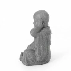 Discount 🤩 Harrod Outdoor Hear No Evil Monk Garden Statue - Stone Gray - Christopher Knight Home 👍 -Garden Decor Shop unnamed file 355