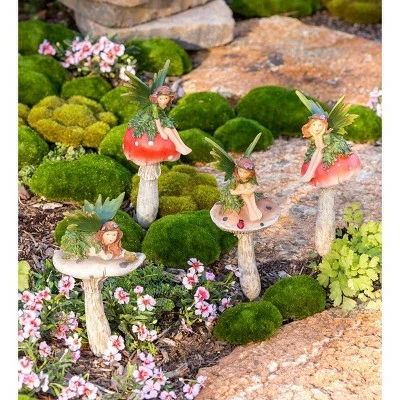 Best deal 💯 Wind & Weather Fairies On Mushrooms Garden Stakes, Set of 4 🎉 4 Best deal 💯 Wind & Weather Fairies On Mushrooms Garden Stakes, Set of 4 🎉 - Image 2