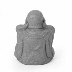 Discount 🤩 Harrod Outdoor Hear No Evil Monk Garden Statue - Stone Gray - Christopher Knight Home 👍 -Garden Decor Shop unnamed file 357