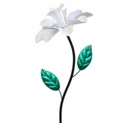 Flash Sale ✔️ 39" Metal Rose Spinning Garden Stake White - Exhart 🔔 -Garden Decor Shop unnamed file 3574