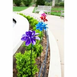 Flash Sale ✔️ 39" Metal Rose Spinning Garden Stake White - Exhart 🔔 -Garden Decor Shop unnamed file 3575