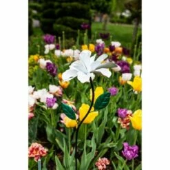 Flash Sale ✔️ 39" Metal Rose Spinning Garden Stake White - Exhart 🔔 -Garden Decor Shop unnamed file 3576