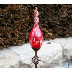 Discount 🔔 Exhart 36" Glass Solar Flame Stake Red 😍 -Garden Decor Shop unnamed file 3610