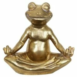 Cheapest 🔔 14.17" Resin Yoga Frog Statue Gold - Exhart ⌛ -Garden Decor Shop unnamed file 3618