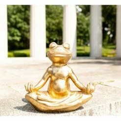 Cheapest 🔔 14.17" Resin Yoga Frog Statue Gold - Exhart ⌛ -Garden Decor Shop unnamed file 3619