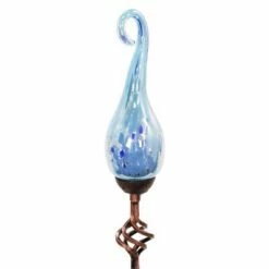 Wholesale 🎉 Pearlized Glass Solar Flame Stake Light Light Blue - Exhart 😀 -Garden Decor Shop unnamed file 3652