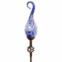 Discount ⌛ 36" Metal Solar Pearlized Glass Flame Stake Blue - Exhart ⌛ -Garden Decor Shop unnamed file 3668