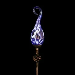 Discount ⌛ 36" Metal Solar Pearlized Glass Flame Stake Blue - Exhart ⌛ -Garden Decor Shop unnamed file 3669