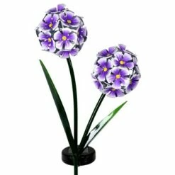 New ❤️ 29.13" Metal Solar Double Hydrangea Stake Purple - Exhart ✨ -Garden Decor Shop unnamed file 3692