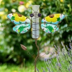 Deals ✨ 36.22" Metal and Glass Garden Stake Blue - Exhart 🔥