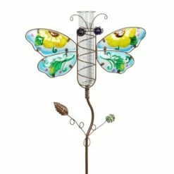 Deals ✨ 36.22" Metal and Glass Garden Stake Blue - Exhart 🔥 -Garden Decor Shop unnamed file 3709