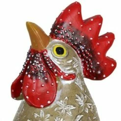 Outlet 👍 9.84" Resin Rooster Garden Statue White/Gold/Red - Exhart 👏 -Garden Decor Shop unnamed file 3713