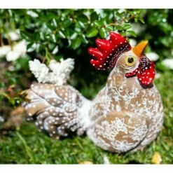Outlet 👍 9.84" Resin Rooster Garden Statue White/Gold/Red - Exhart 👏 -Garden Decor Shop unnamed file 3721