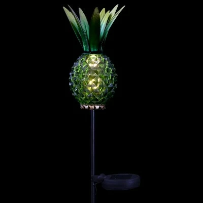 Budget π₯° 29" Glass and Metal Solar Pineapple Garden Stake Green - Exhart π 6 Budget π₯° 29" Glass and Metal Solar Pineapple Garden Stake Green - Exhart π - Image 4