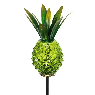 Budget π₯° 29" Glass and Metal Solar Pineapple Garden Stake Green - Exhart π 8 Budget π₯° 29" Glass and Metal Solar Pineapple Garden Stake Green - Exhart π - Image 6