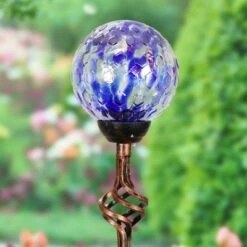 Deals 😉 31" Resin Solar Pearlized Glass Honeycomb Finial Garden Stake Blue - Exhart 🥰 -Garden Decor Shop unnamed file 3731