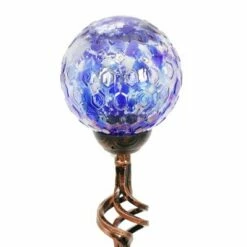 Deals 😉 31" Resin Solar Pearlized Glass Honeycomb Finial Garden Stake Blue - Exhart 🥰 -Garden Decor Shop unnamed file 3736