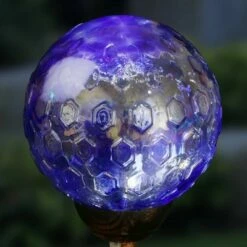 Deals 😉 31" Resin Solar Pearlized Glass Honeycomb Finial Garden Stake Blue - Exhart 🥰 -Garden Decor Shop unnamed file 3738