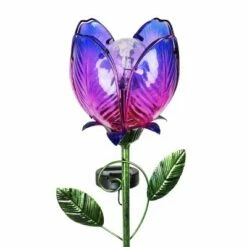 Buy 😉 35.8" Metal and Glass Solar Flower Stake Purple - Exhart 🔔 -Garden Decor Shop unnamed file 3776