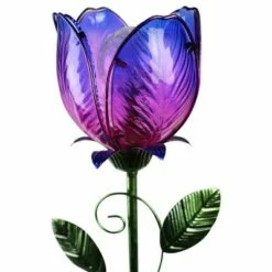 Buy 😉 35.8" Metal and Glass Solar Flower Stake Purple - Exhart 🔔 -Garden Decor Shop unnamed file 3777