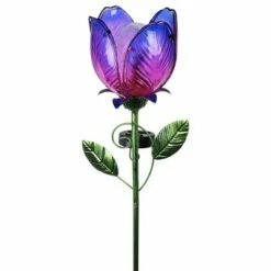 Buy 😉 35.8" Metal and Glass Solar Flower Stake Purple - Exhart 🔔 -Garden Decor Shop unnamed file 3778