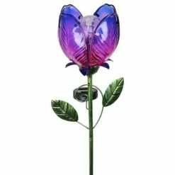 Buy 😉 35.8" Metal and Glass Solar Flower Stake Purple - Exhart 🔔 -Garden Decor Shop unnamed file 3779