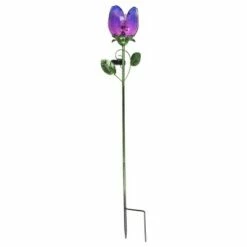 Buy 😉 35.8" Metal and Glass Solar Flower Stake Purple - Exhart 🔔 -Garden Decor Shop unnamed file 3780