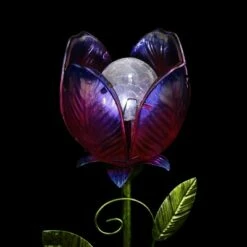 Buy 😉 35.8" Metal and Glass Solar Flower Stake Purple - Exhart 🔔 -Garden Decor Shop unnamed file 3782